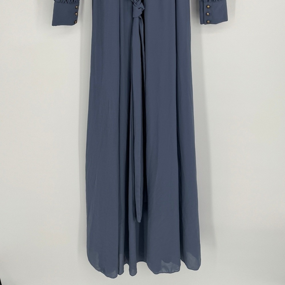 Baltic Born Lydia Maxi Dress Small Slate Blue Long Sleeve Formal Elegant Event - Picture 8 of 10